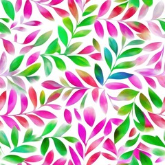 [Vibrant pink and green floral design] Floral Leaf Pattern Green Pink Nature Background Motif Floral Design