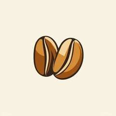 Two Coffee Beans Illustrative Design