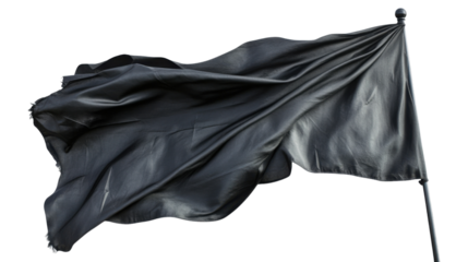 Black flag, transparent background