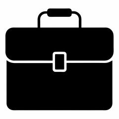 Black Briefcase Silhouette Vector Illustration