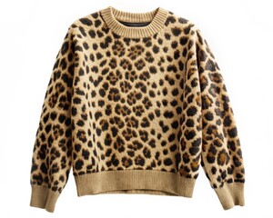 Soft casual sweater of luxury natural mix wool on a white background generative ai