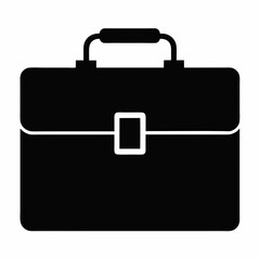 Black Briefcase Silhouette Vector Illustration