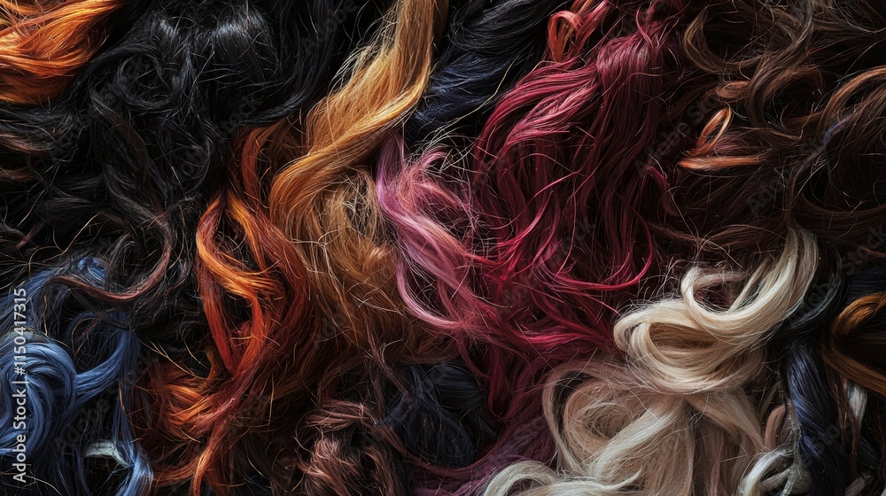 Poster intricate hair strand patterns close-up photography artistic display dark background macro view beau