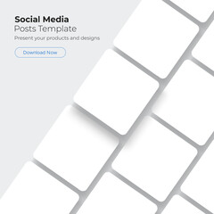 Blank Template For Showing Social Media Post Designs. Vector Illustration