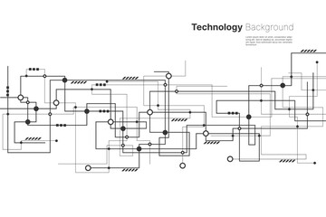Digital technology circuit board background with dynamic lines. Abstract technology design. Vector illustration.
