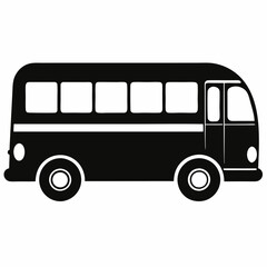 Black Bus Silhouette Vector Art