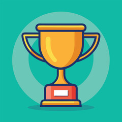 Trophy Flat Design Education Icon with Side Shadow