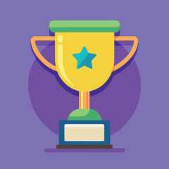 Trophy Flat Design Education Icon with Side Shadow