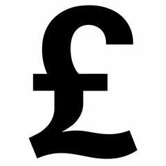 Black Pound Sign Silhouette Vector