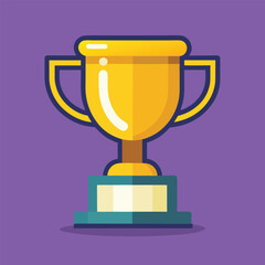 Trophy Flat Design Education Icon with Side Shadow