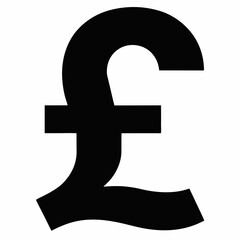 Black Pound Sign Silhouette Vector