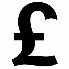 Black Pound Sign Silhouette Vector