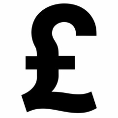 Black Pound Sign Silhouette Vector