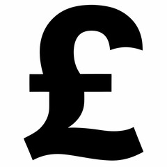 Black Pound Sign Silhouette Vector