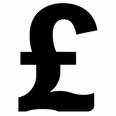 Black Pound Sign Silhouette Vector