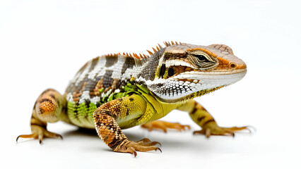Obraz premium Photo of chameleon with beautiful color white background 