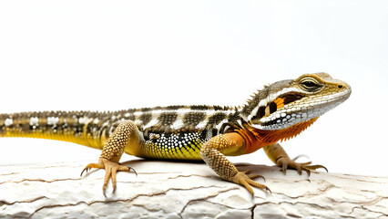 Naklejka premium Photo of chameleon with beautiful color white background 