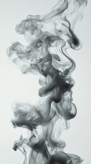 Swirling gray smoke patterns create an abstract artistic effect on a light background