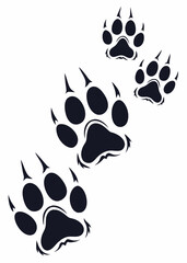 Fototapeta premium Adorable Paw Print Vector Illustration: Perfect for Pet Designs and Creative Projects.