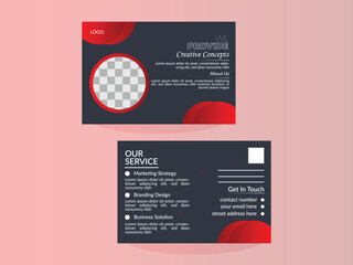 business card template and corporate postcard design