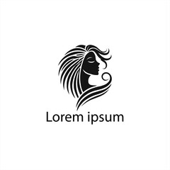 Obraz premium A Black Women Hair Cut Logo Design On White Background