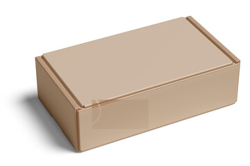 Brown Cardboard paper box isolated on transparent background