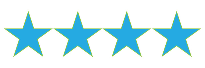 Collection of colorful star icons isolated on a white background. Blue,yellow,Red,Black,Pink Star icons.