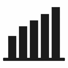 Black Silhouette Bar Graph Vector Art