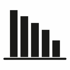Black Silhouette Bar Graph Vector Art