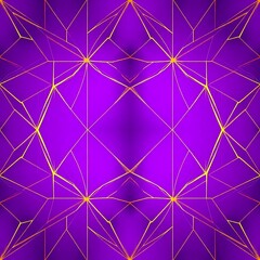 Obraz premium Geometric Luxury: A captivating pattern of golden lines and delicate dots on a rich purple background. The design evokes a sense of sophistication and glamour.