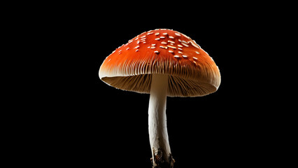 Photo of mushrooms on a black background 