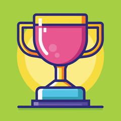 Trophy Flat Design Education Icon with Side Shadow