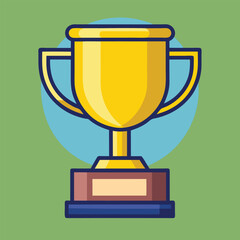 Trophy Flat Design Education Icon with Side Shadow