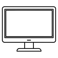 Black Silhouette Computer Monitor Vector