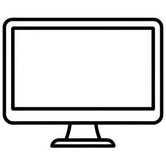 Black Silhouette Computer Monitor Vector