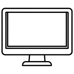 Black Silhouette Computer Monitor Vector