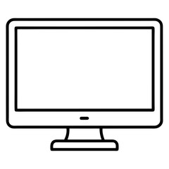 Black Silhouette Computer Monitor Vector