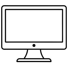 Black Silhouette Computer Monitor Vector