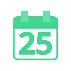calendar icon with date number in soft pastel color. vector illustration of pay date. flat style icon.