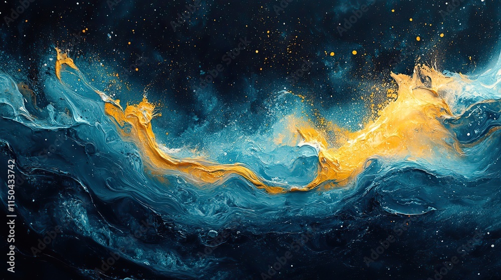 Wall mural oil paint swirl texture with space on canvas, showcasing art, creative liquid effect, style pattern 