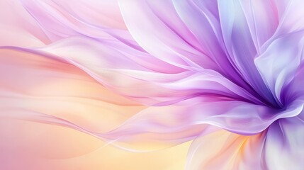 Obraz premium A purple transparent fantasy flower with simple yellow gold background. 