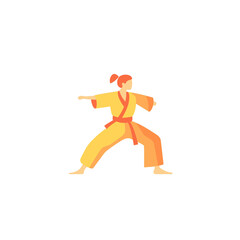  simple person practicing martial arts flar vector