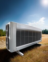 Generated image Inverter heatpump for climate friendly energy and heating with copy space