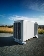 Generated image Inverter heatpump for climate friendly energy and heating with copy space