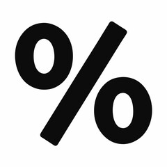 Black Silhouette Percentage Symbol Vector
