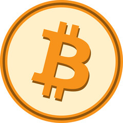 bitcoin-btc cryptocurrency logos on abstract background. 3d illustrations.