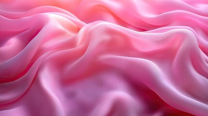 Obraz premium Pink abstract and wave fabric background with material and cloth for creative design, folds in chiffon silk textile wallpaper, flow for art synthetic pattern, delicate texture