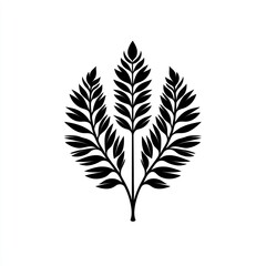 Obraz premium Three stylized black plant sprigs design