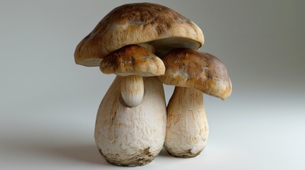 Mushroom depicted on a simple background, beautiful fungi portrait. Background hushed, mushroom sharp.