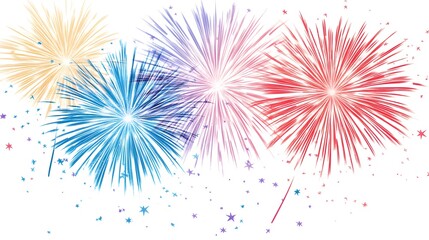 Colorful Fireworks Displaying Festive Celebration